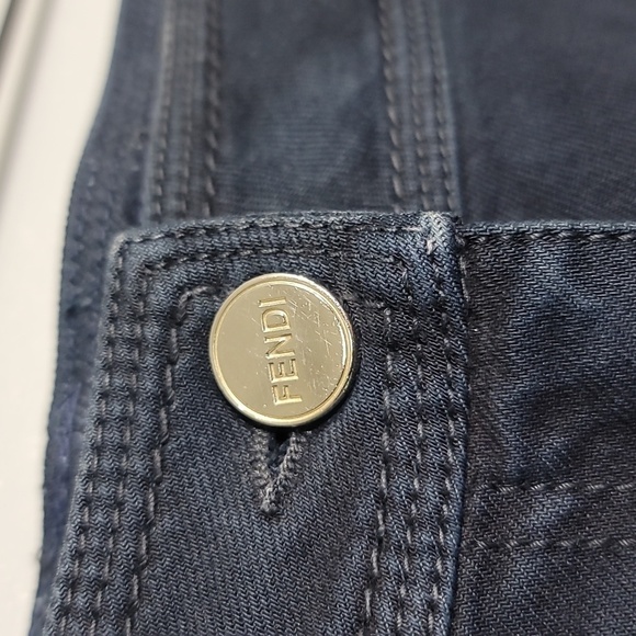 FENDI Studded Dark Wash Straight Leg Jeans - Picture 4 of 11